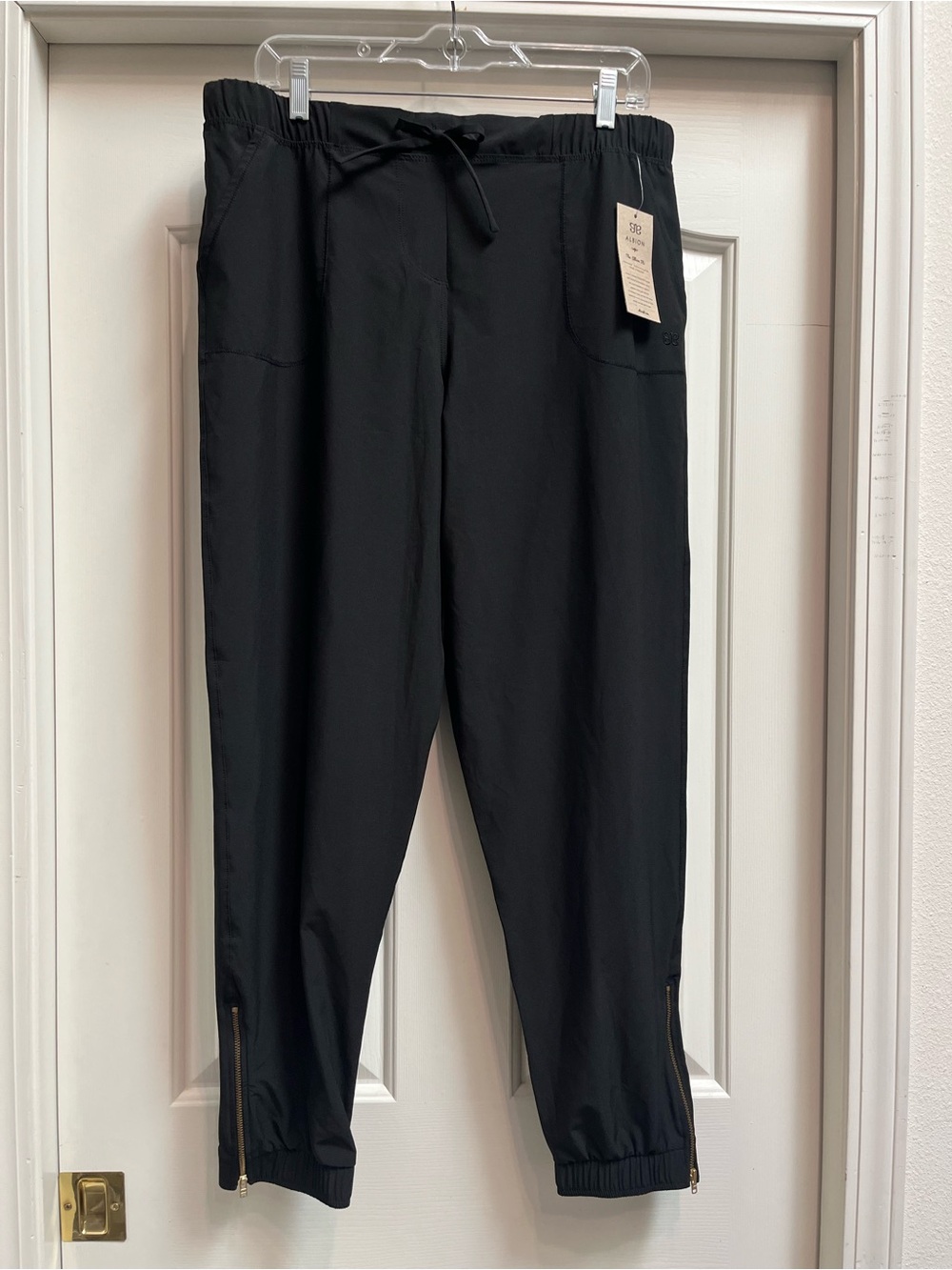 Albion Women’s Black Drawstring Jogger Jetsetter Pants, XL, NWT